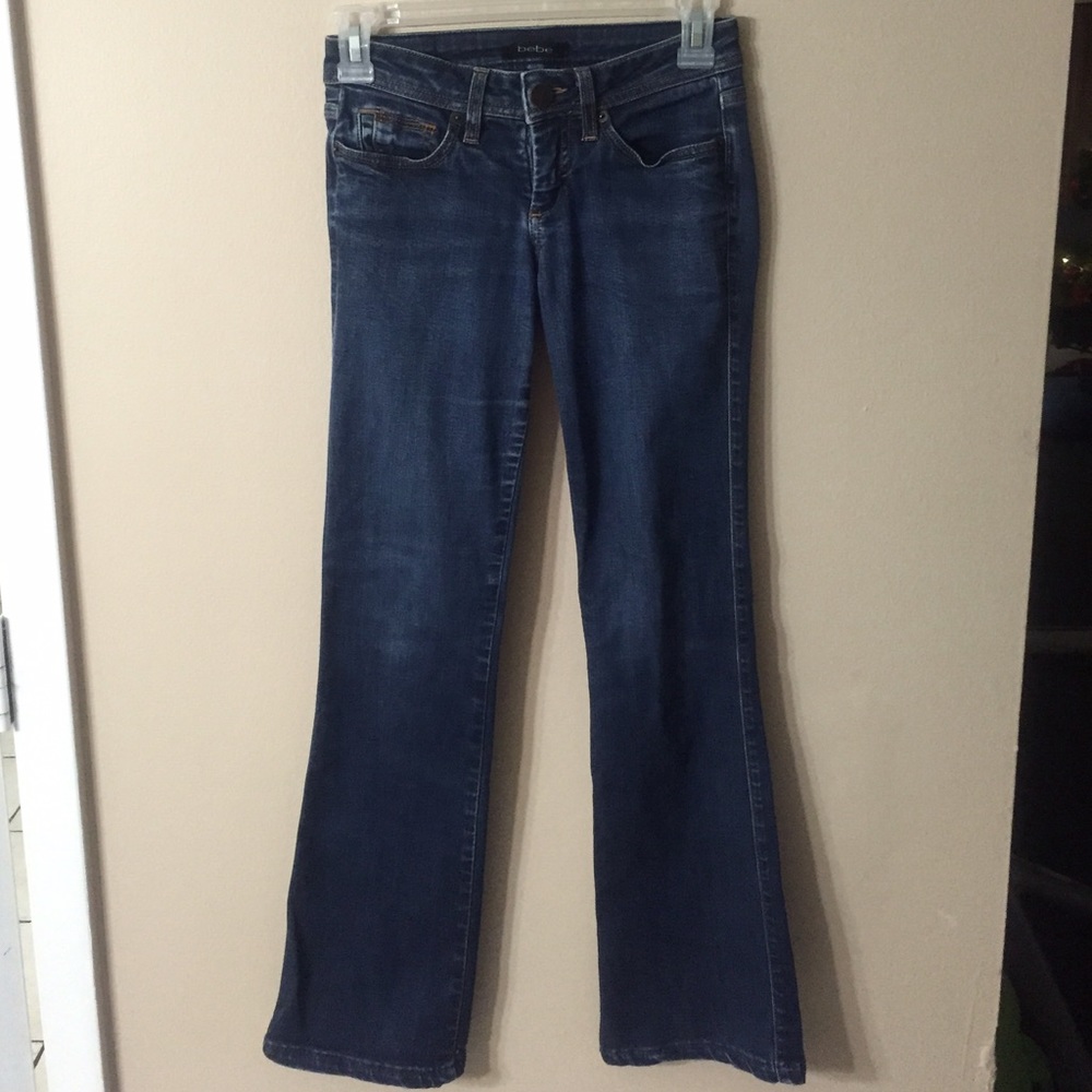 BEBE Resin Rinse Bootcut Jeans